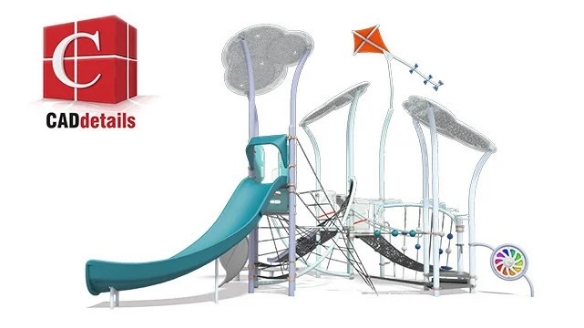 3D CAD rendering of playground